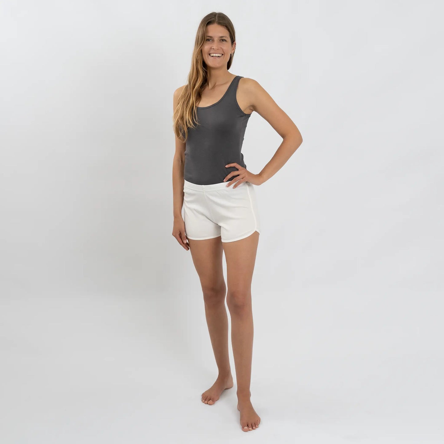 womens ecological shorts color white