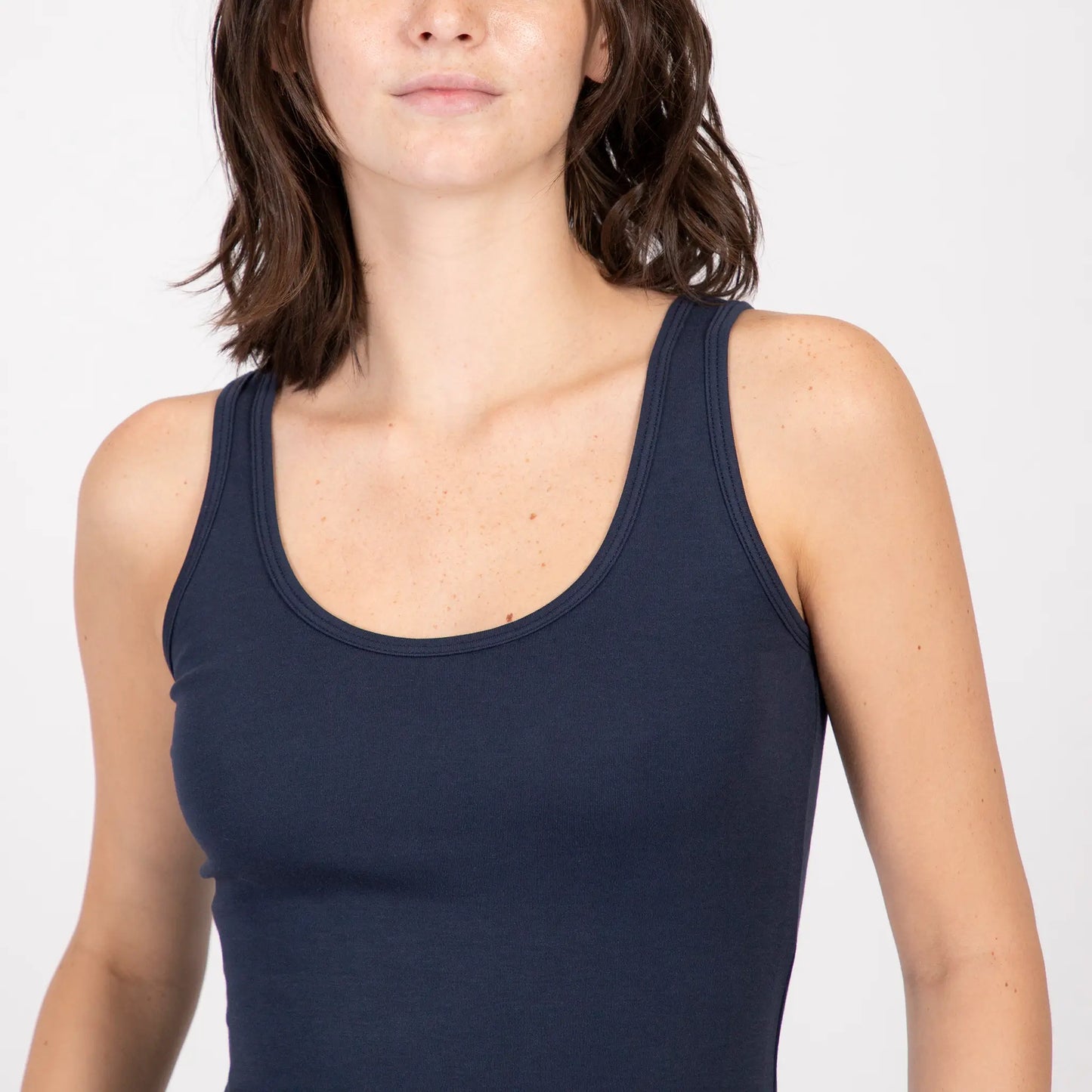 womens ecological tank top color navy blue