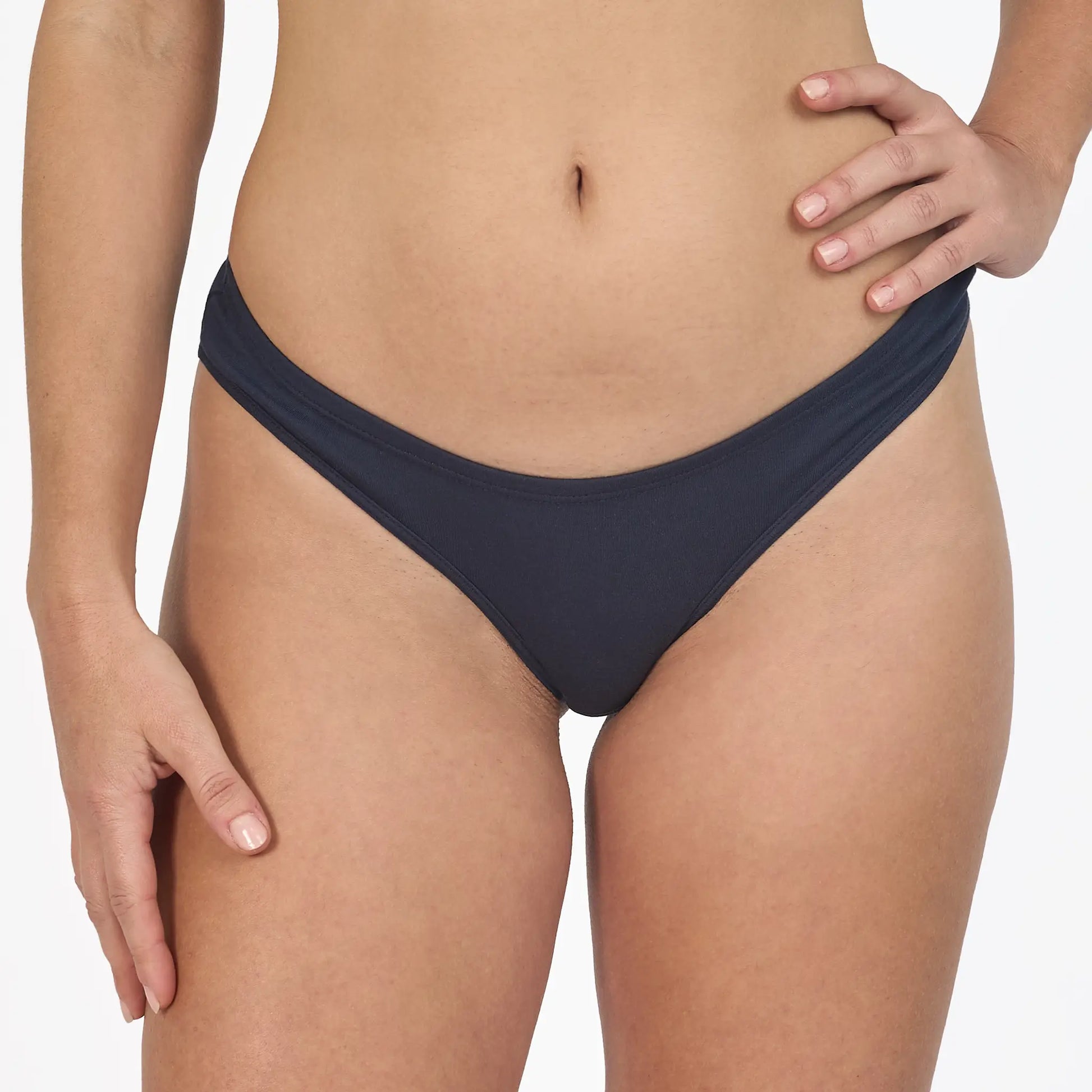 womens ecological thong color navy blue