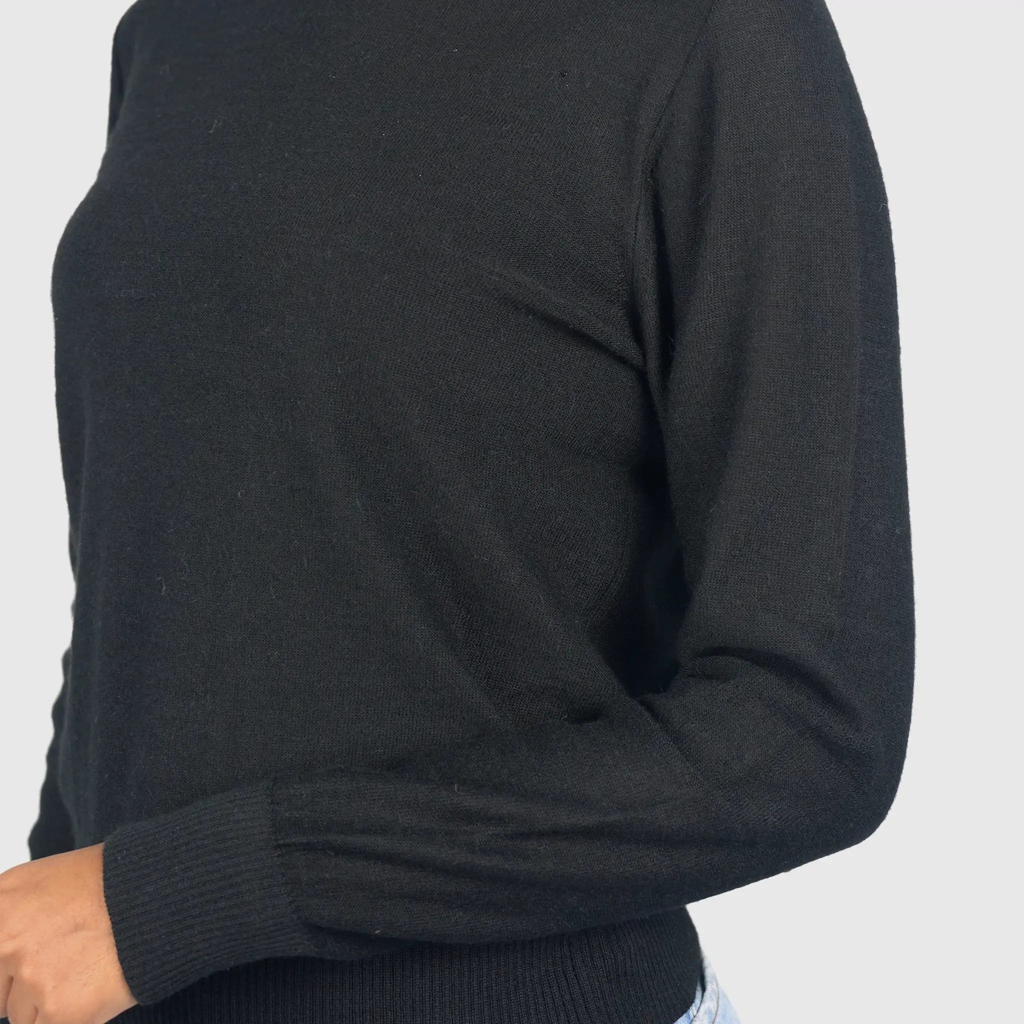 womens gots alpaca sweater color black