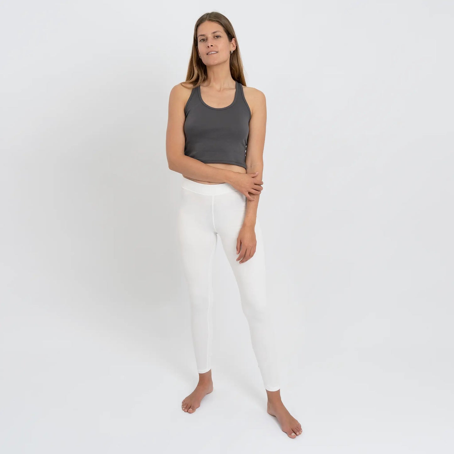 womens most sustainable leggings color white