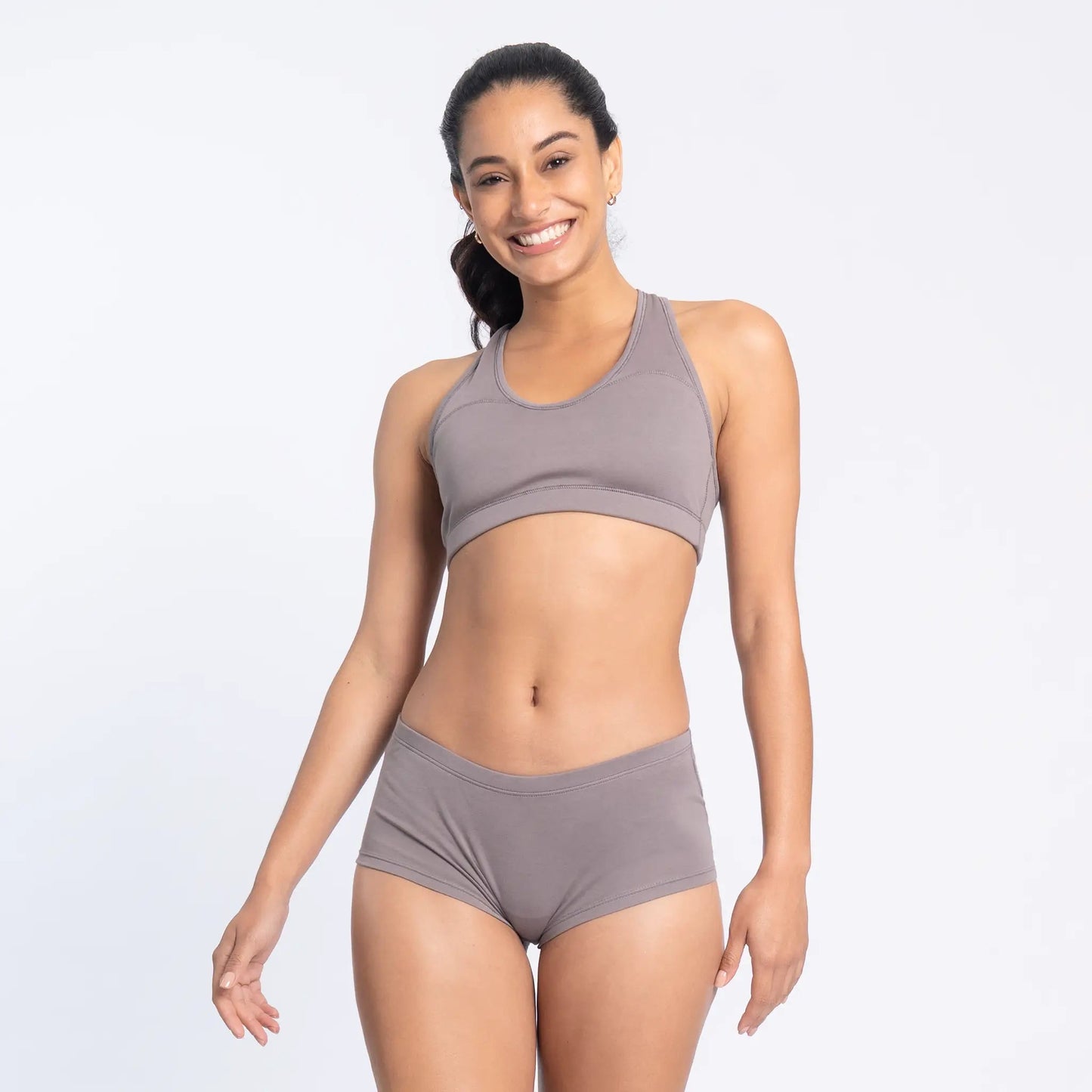 Women's Organic Pima Cotton Bikini Briefs color Natural Gray