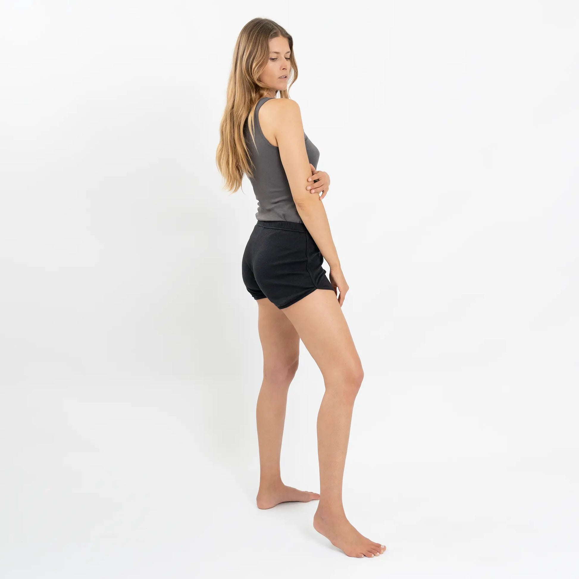 Women's Organic Pima Cotton Shorts color Black