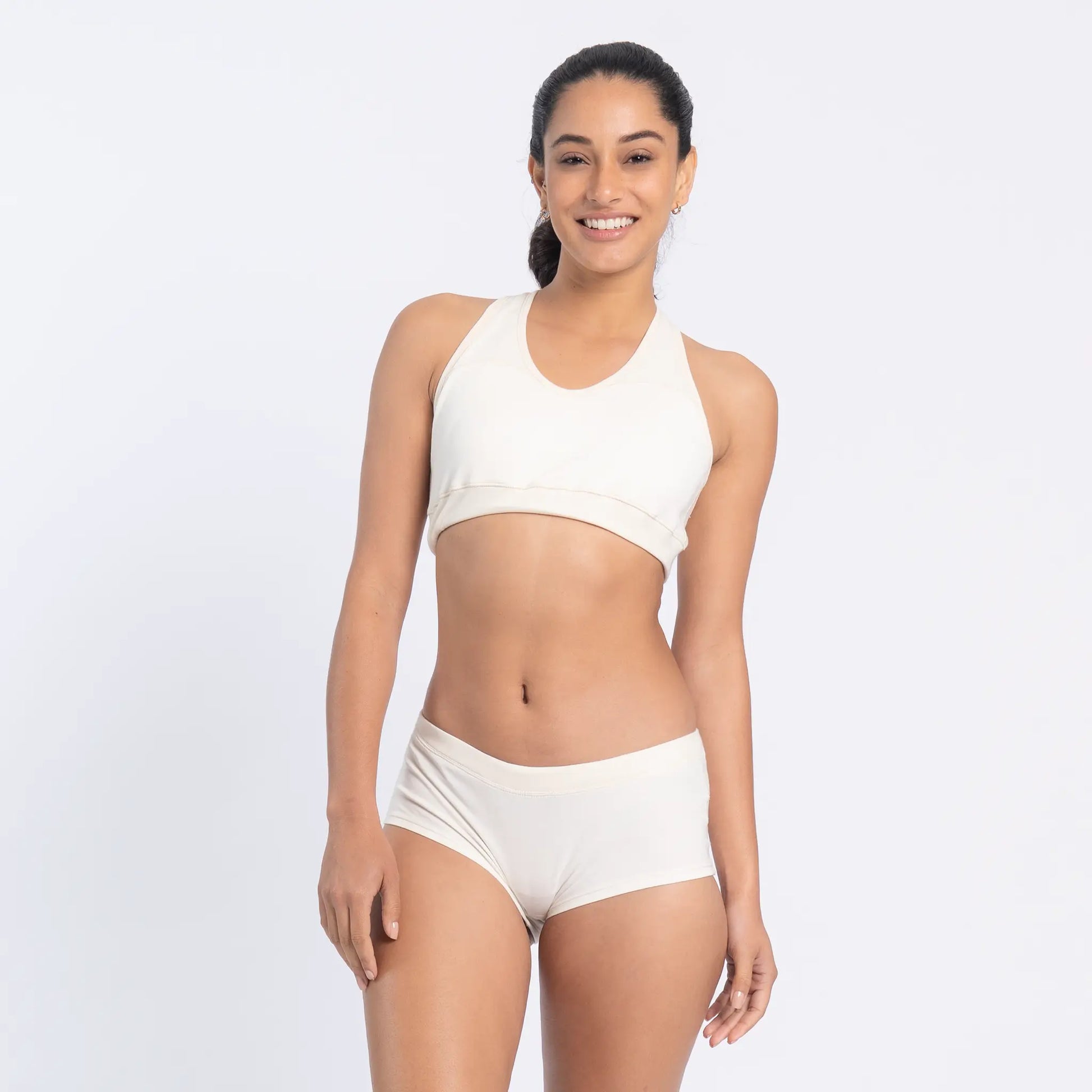 womens plastic free sports bra color Undyed