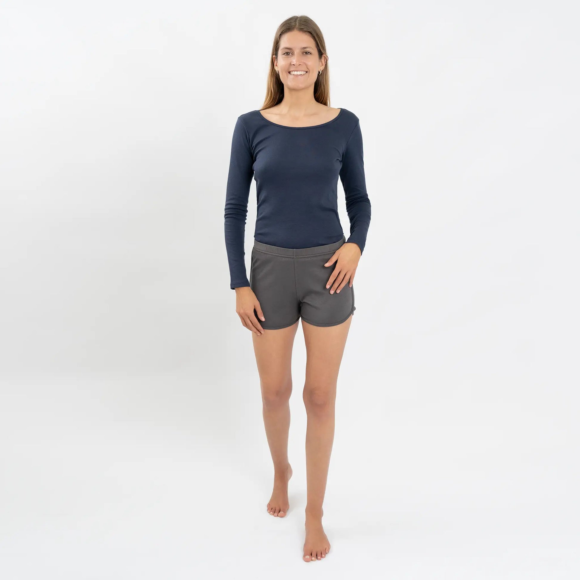 Women's Organic Pima Cotton Shorts color Gray