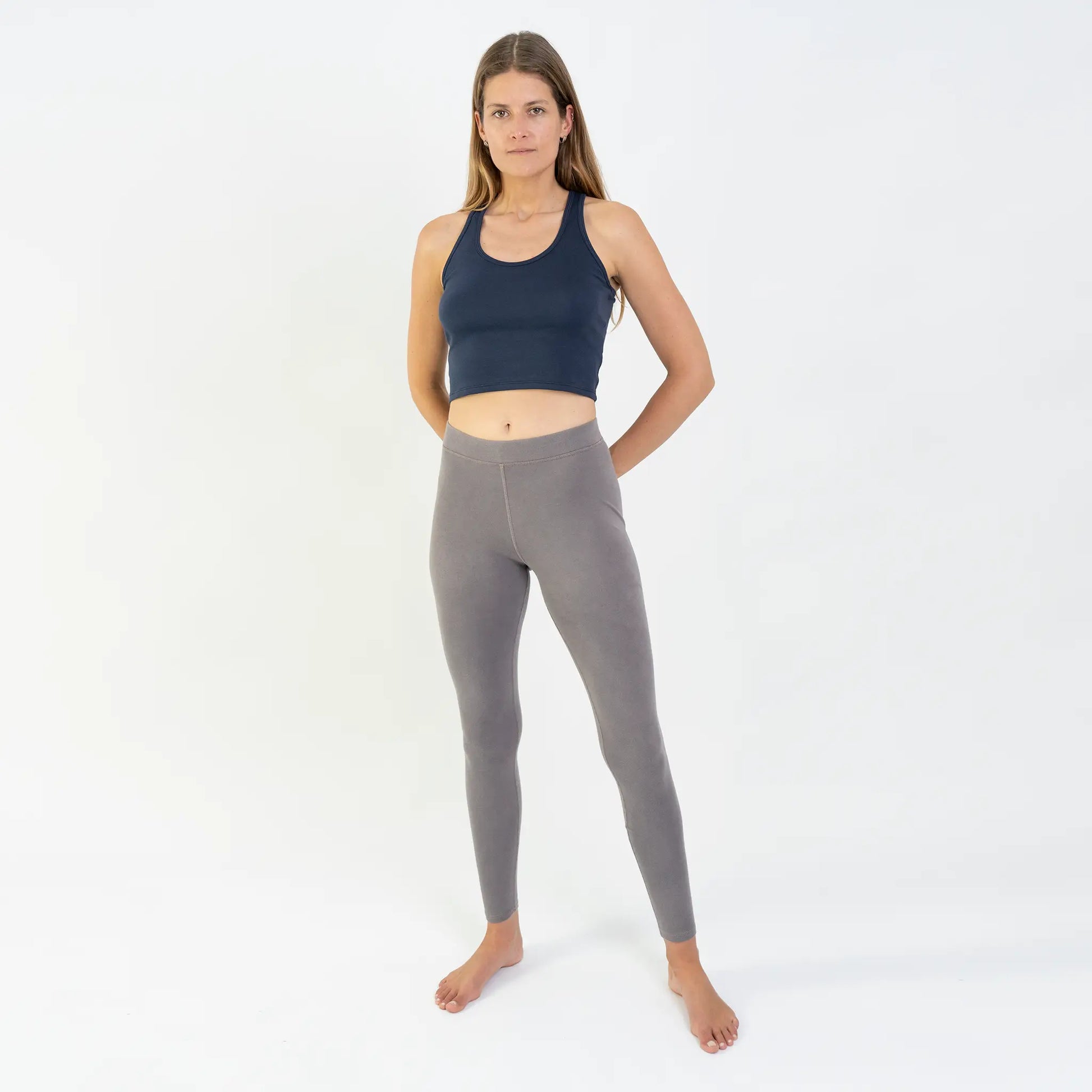 womens single origin leggings color natural gray