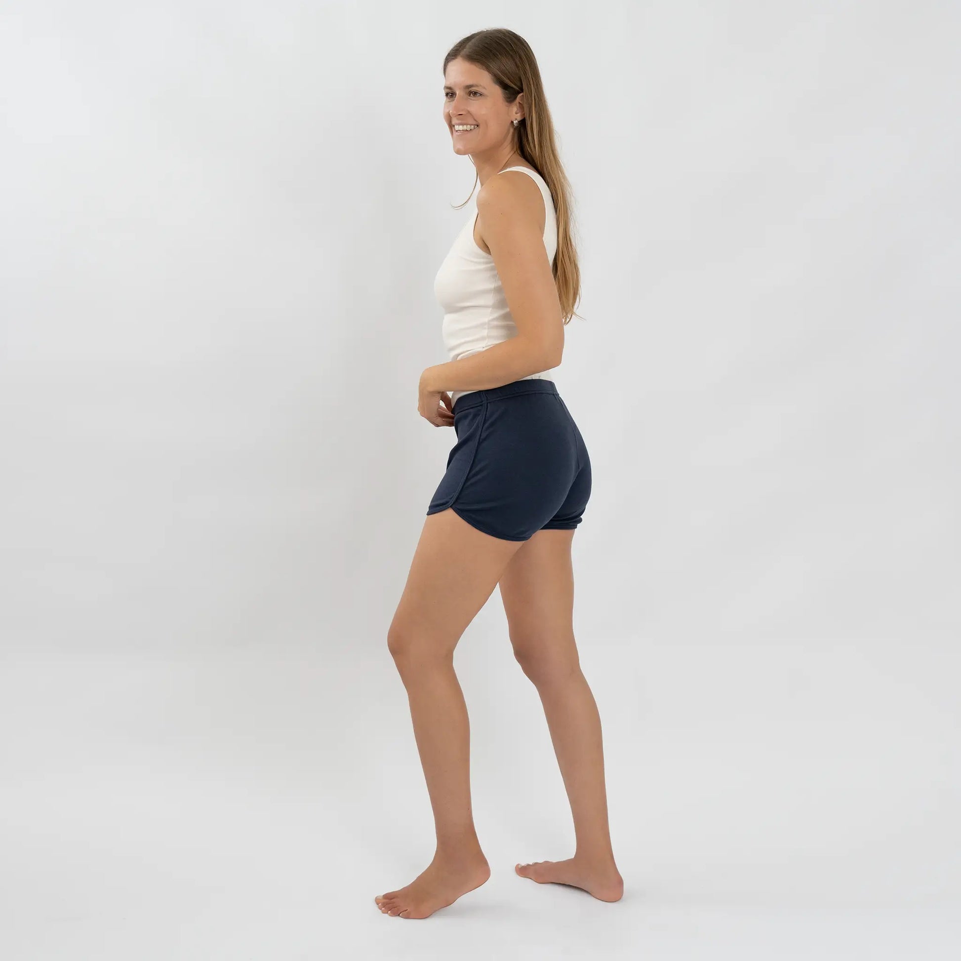 Women's Organic Pima Cotton Shorts color Navy Blue