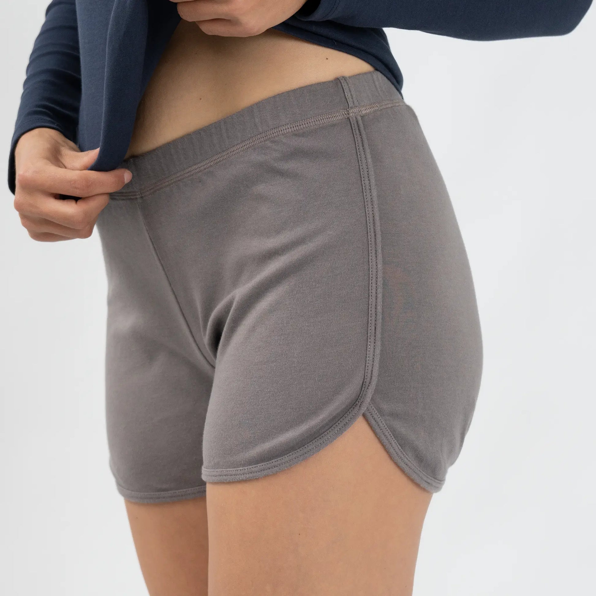 Women's Organic Pima Cotton Shorts color Natural Gray
