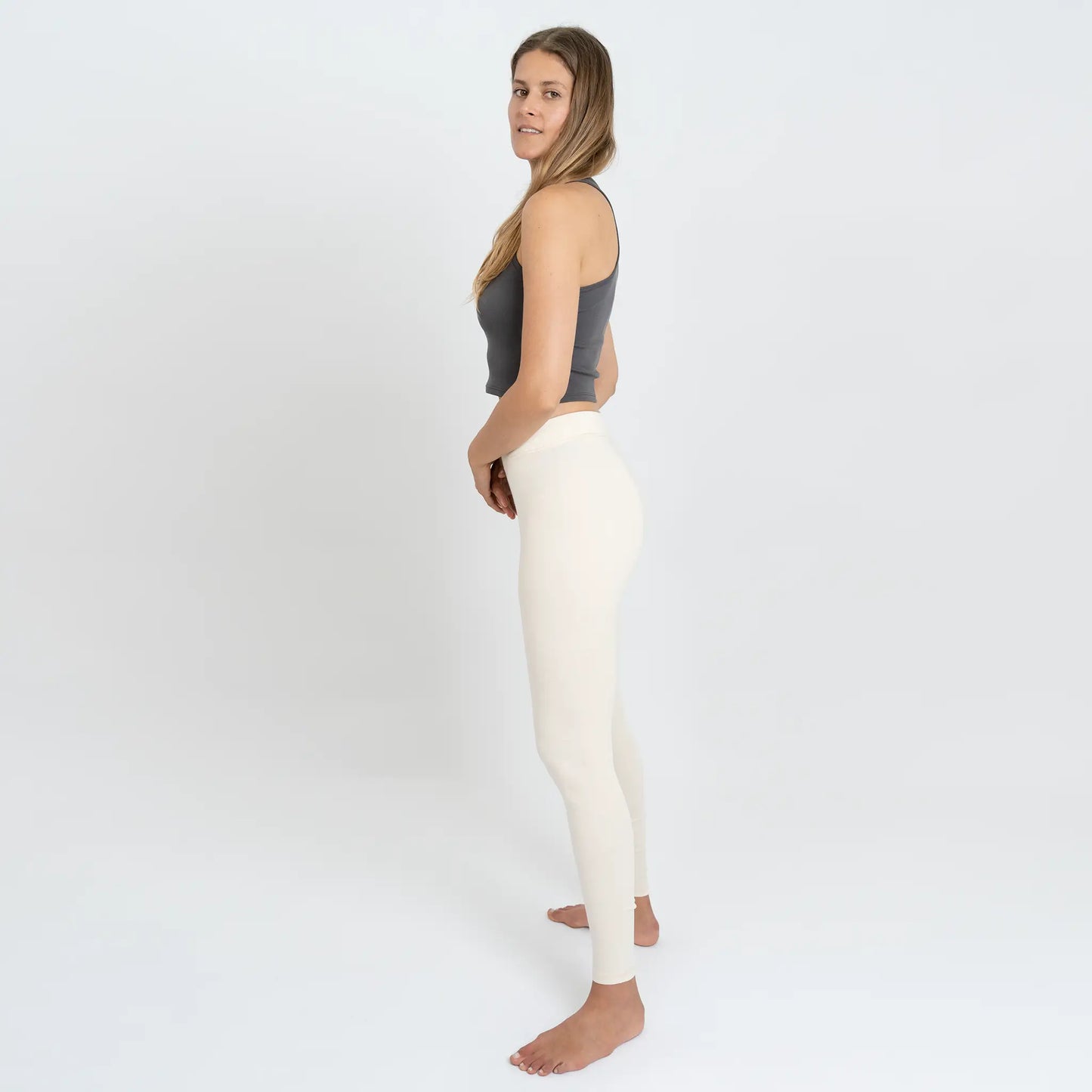 womens sustainable clothing leggings color Undyed
