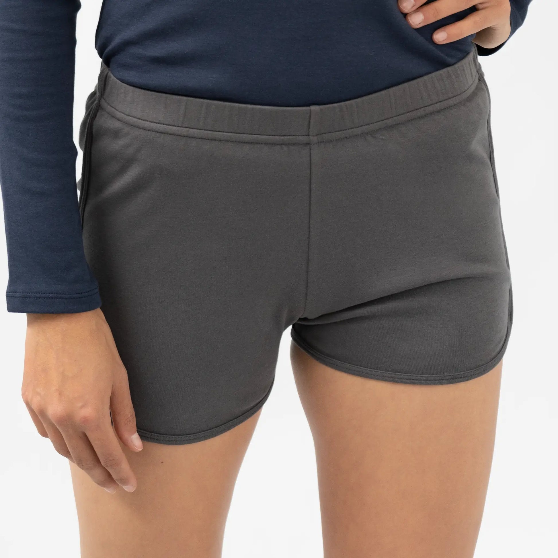 womens sustainable shorts color gray