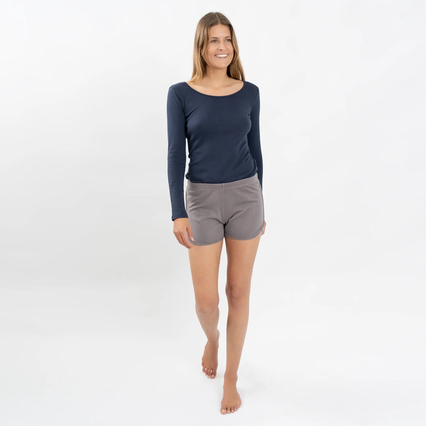 womens ultra soft shorts color natural gray