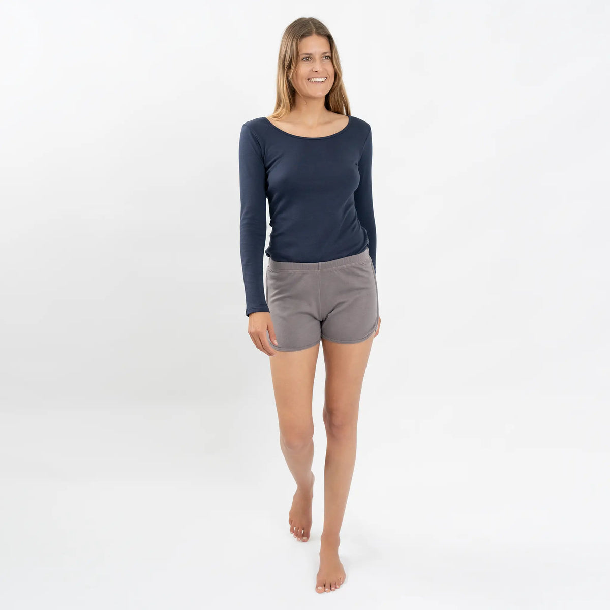 womens ultra soft shorts color natural gray