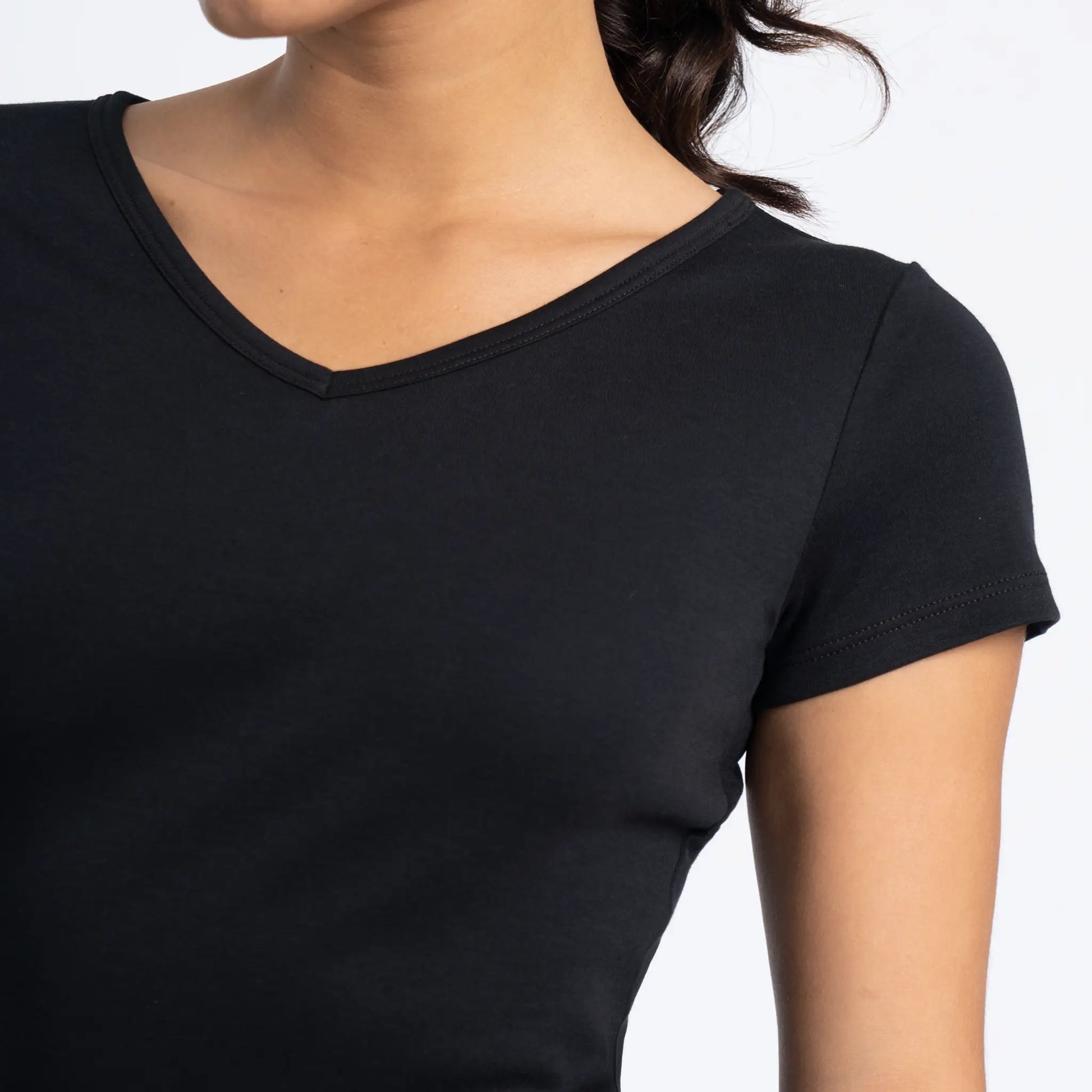 womens ultra soft tshirt vneck color black