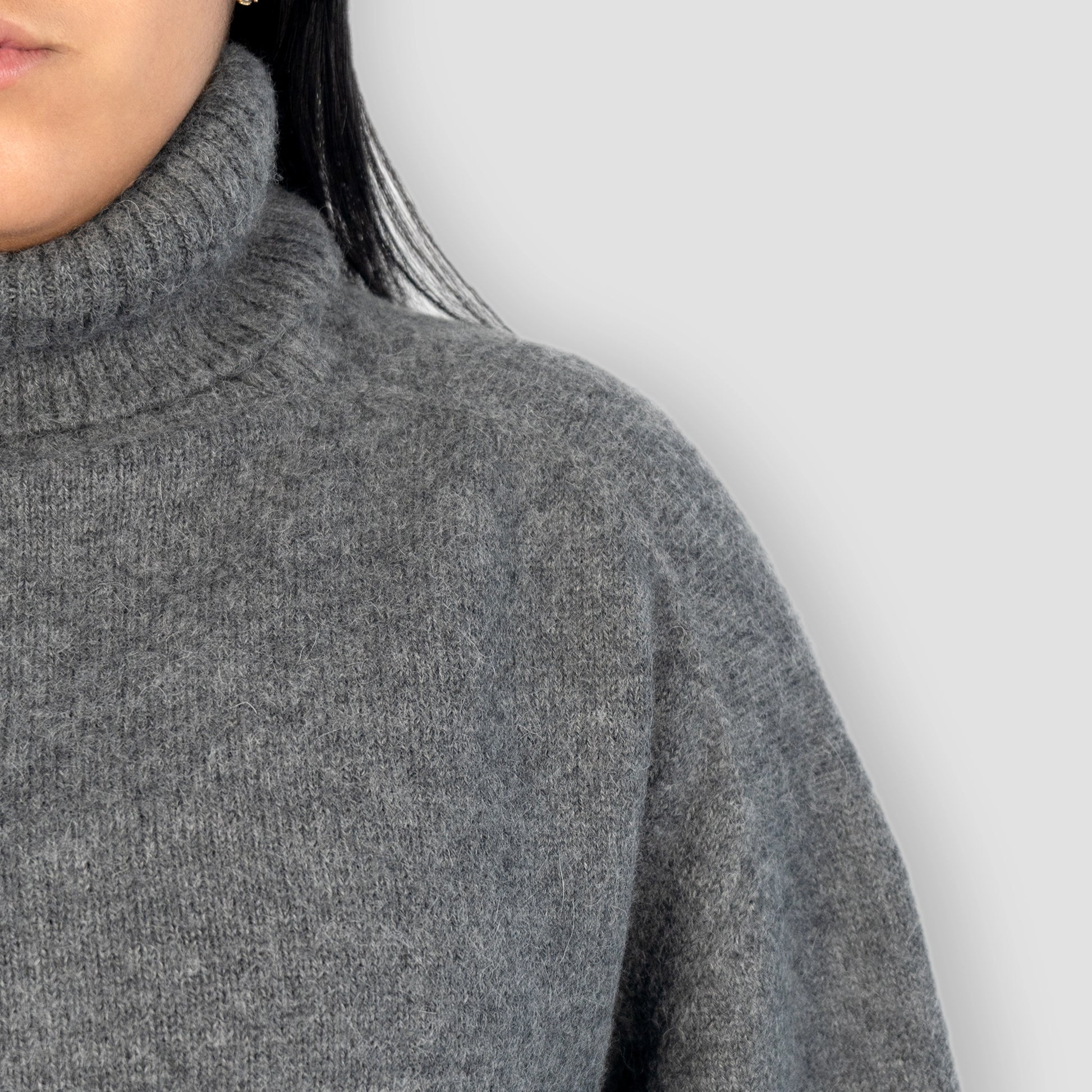 womens versatile design alpaca turtleneck sweater color gold